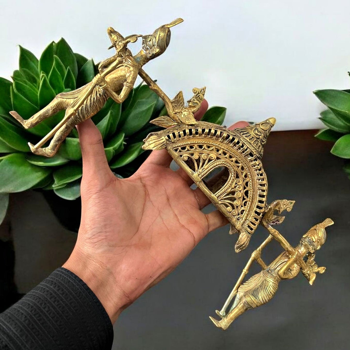 Antique Brass Dhokra Art Piece | Pital Traditional Folk Sculpture