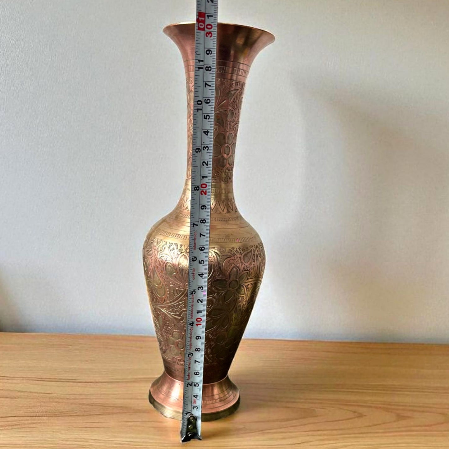 Antique Brass Engraved Vase | Pital Traditional Decor Piece