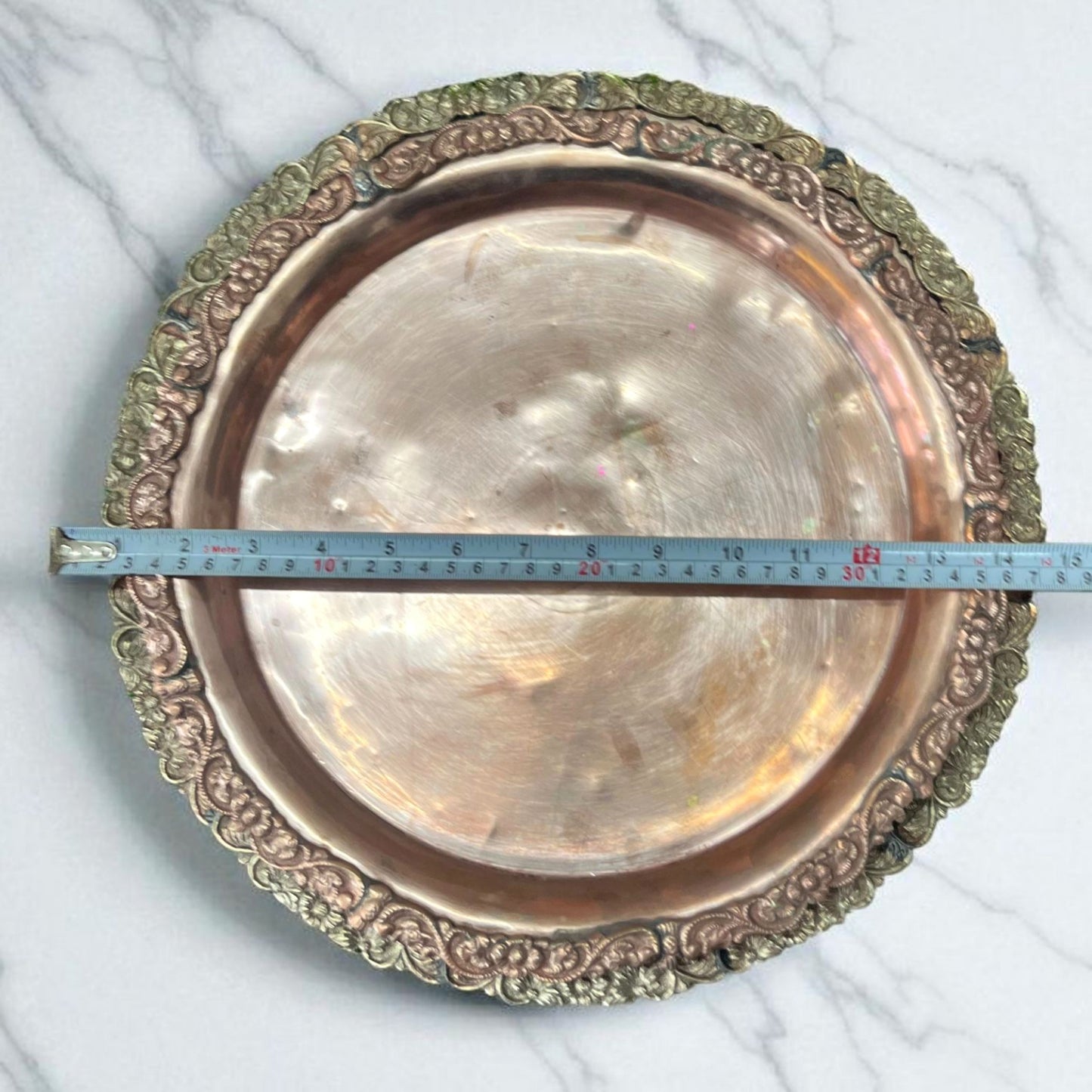 Antique Brass Plates with Legs | Pital Traditional Display Thalis Pair