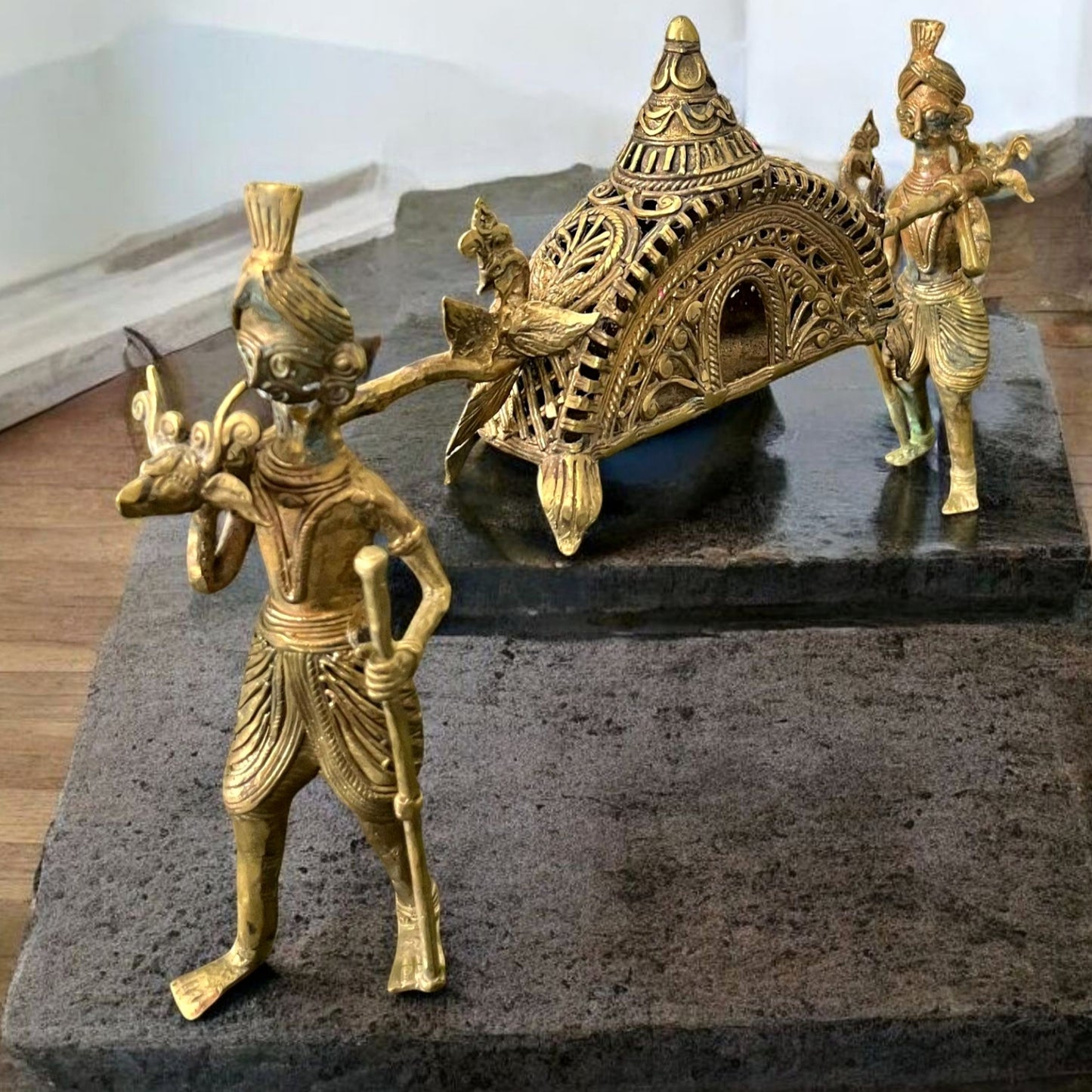 Antique Brass Dhokra Art Piece | Pital Traditional Folk Sculpture