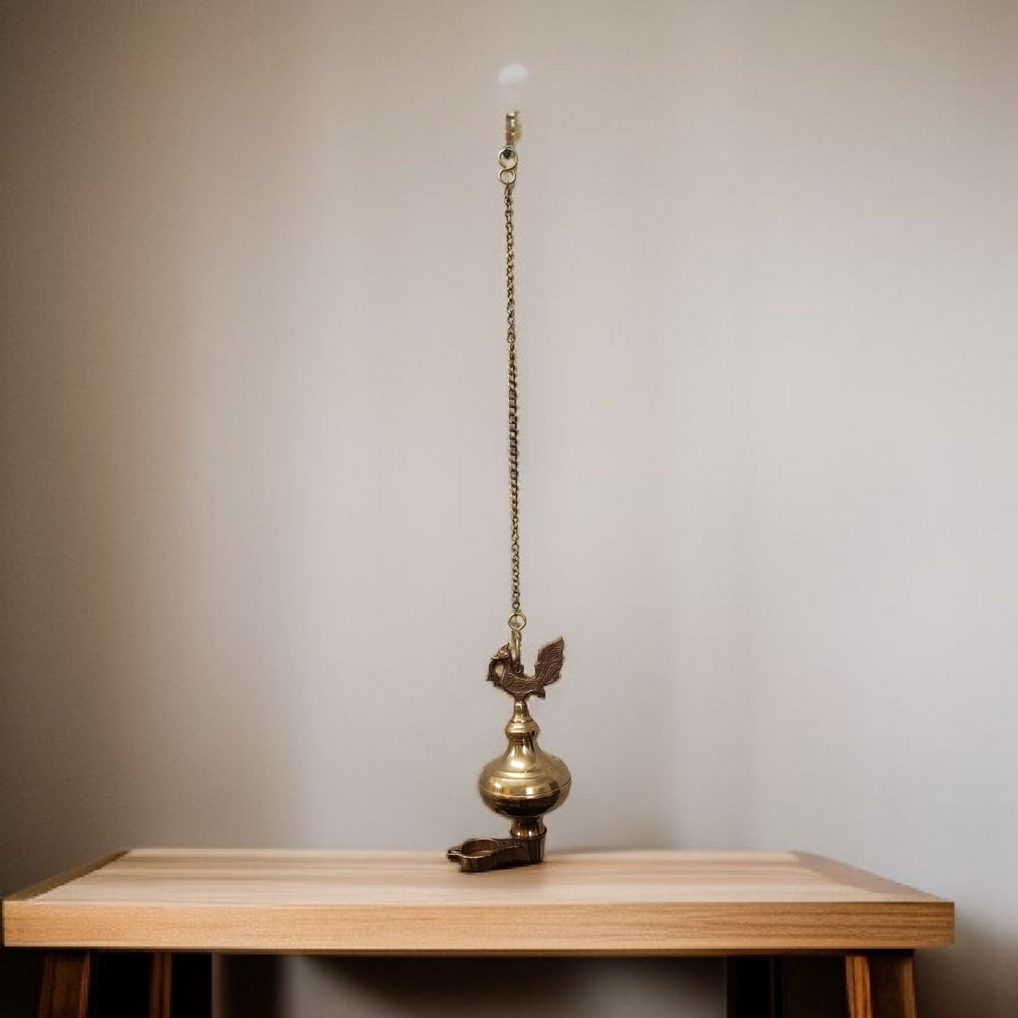 Antique Brass Wall Hanging Diya | Pital Traditional Lamandiva Lamp