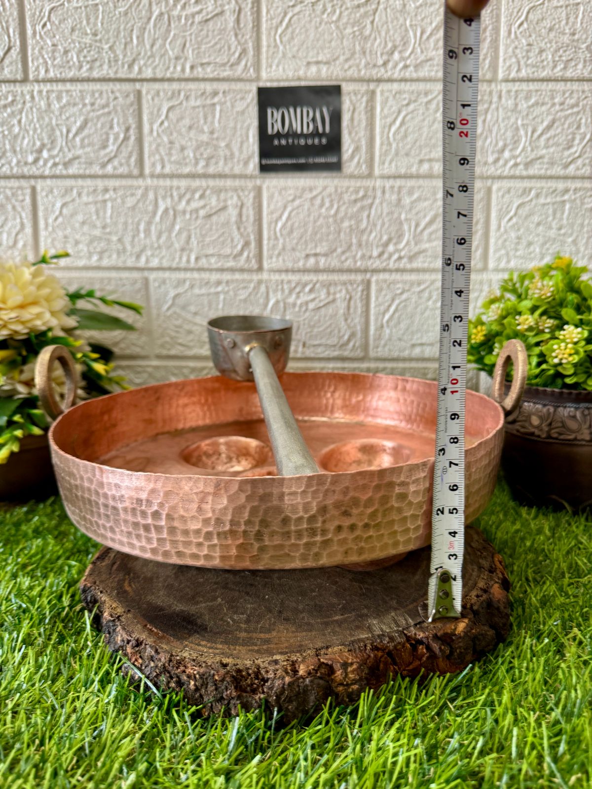 Antique Copper Appam Maker with Ladle | 5 Appam slots | Kitchen Utensils | Appam Maker | Cooking Bowl