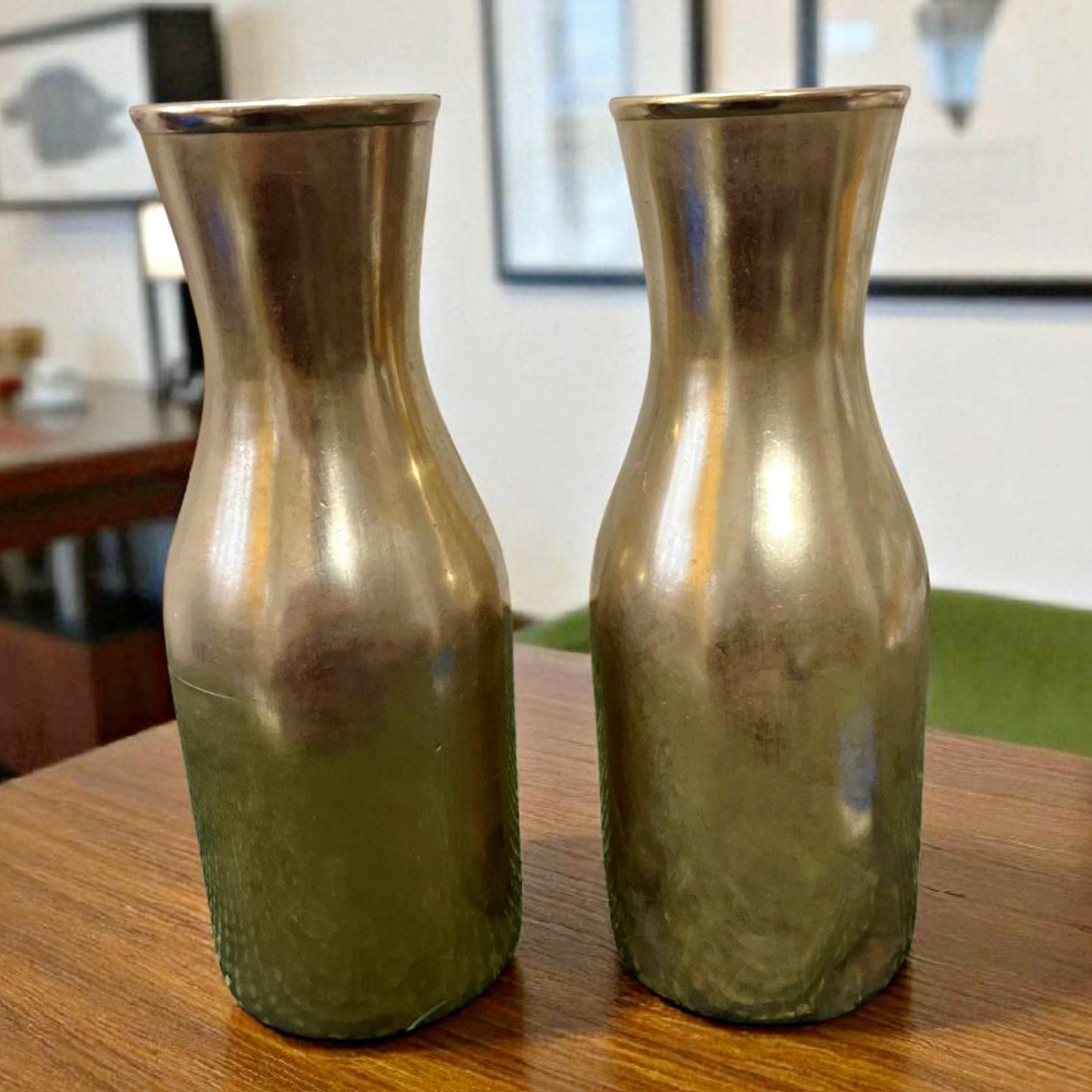 Antique Brass Vase in Pair | Pital Traditional Decor