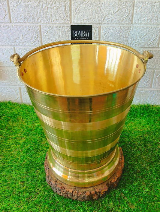 New Brass Bucket in Vintage Style - 10 litres Baltee