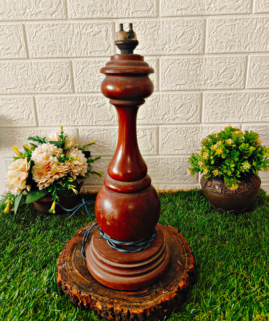 Antique Teakwood Lamp - Bombay Antiques