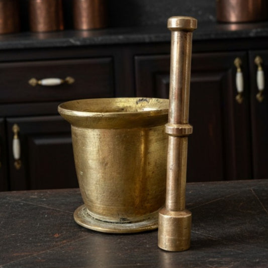 1976 Antique Brass Khalbatta | Pital Grinding Tool