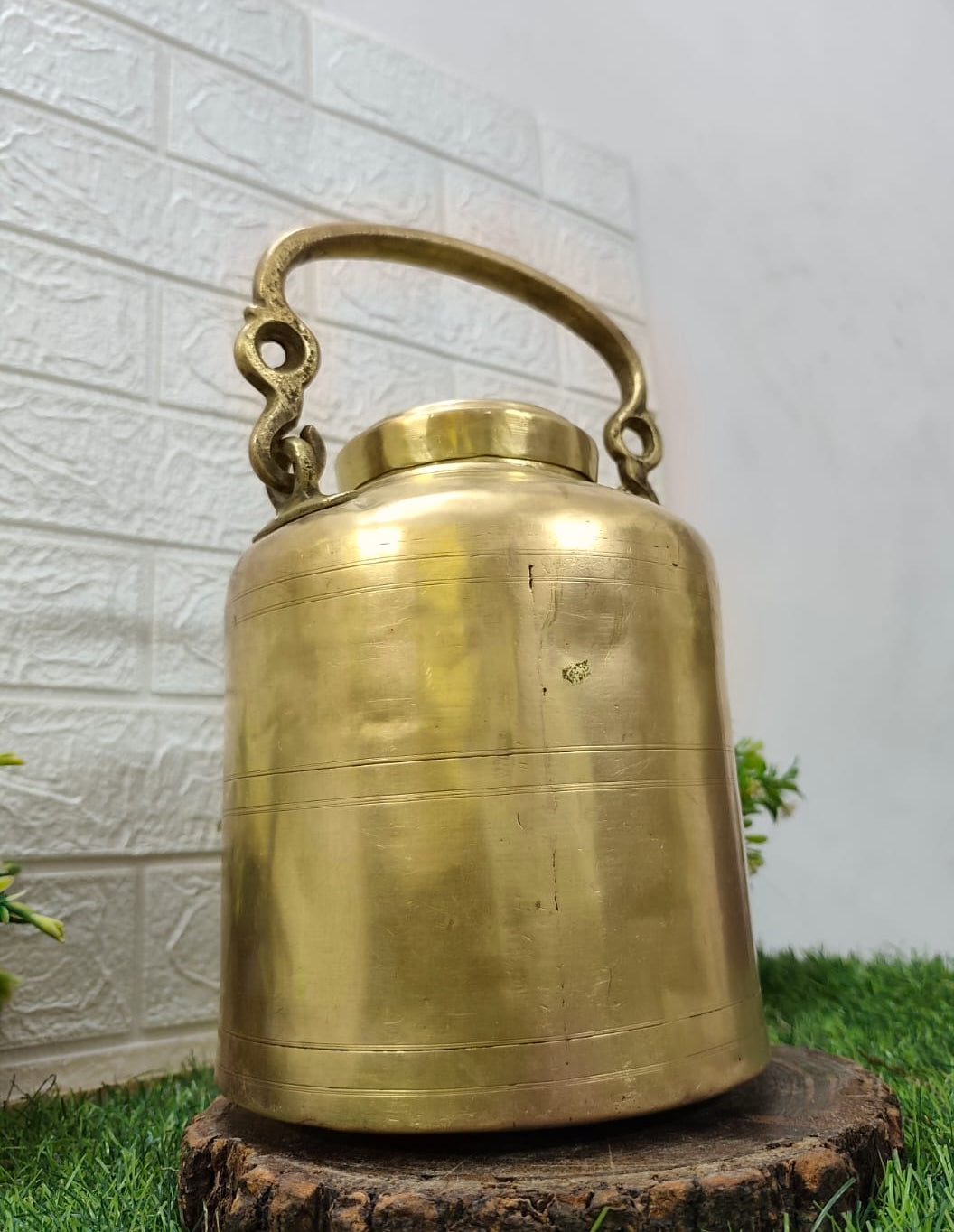 Antique Brass Oil Canister - Barni - Bombay Antiques