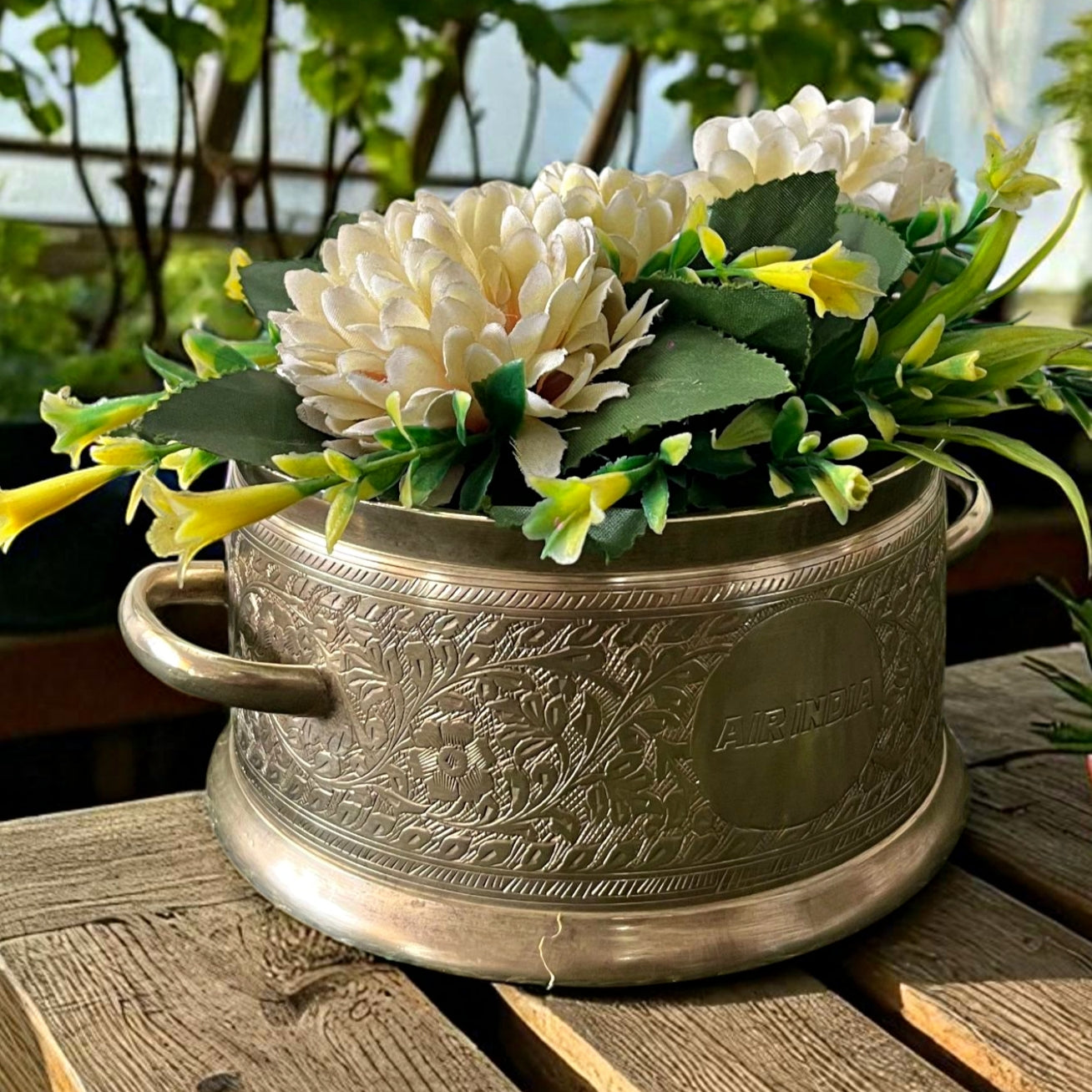 Antique Brass Planter from AI | Traditional Garden Décor