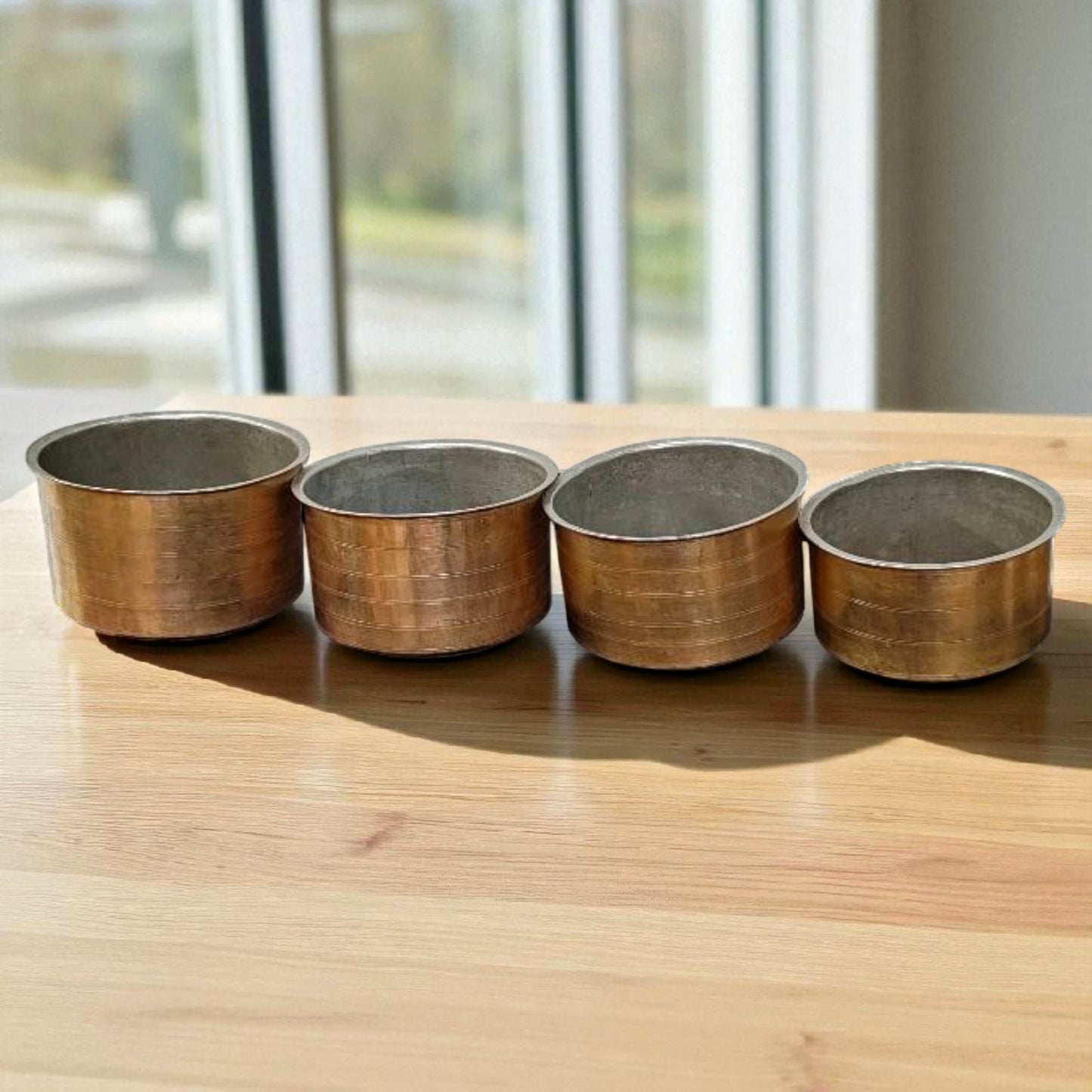 Antique Brass Cooking Bowl | Pital Traditional South Indian Cookware set of 4