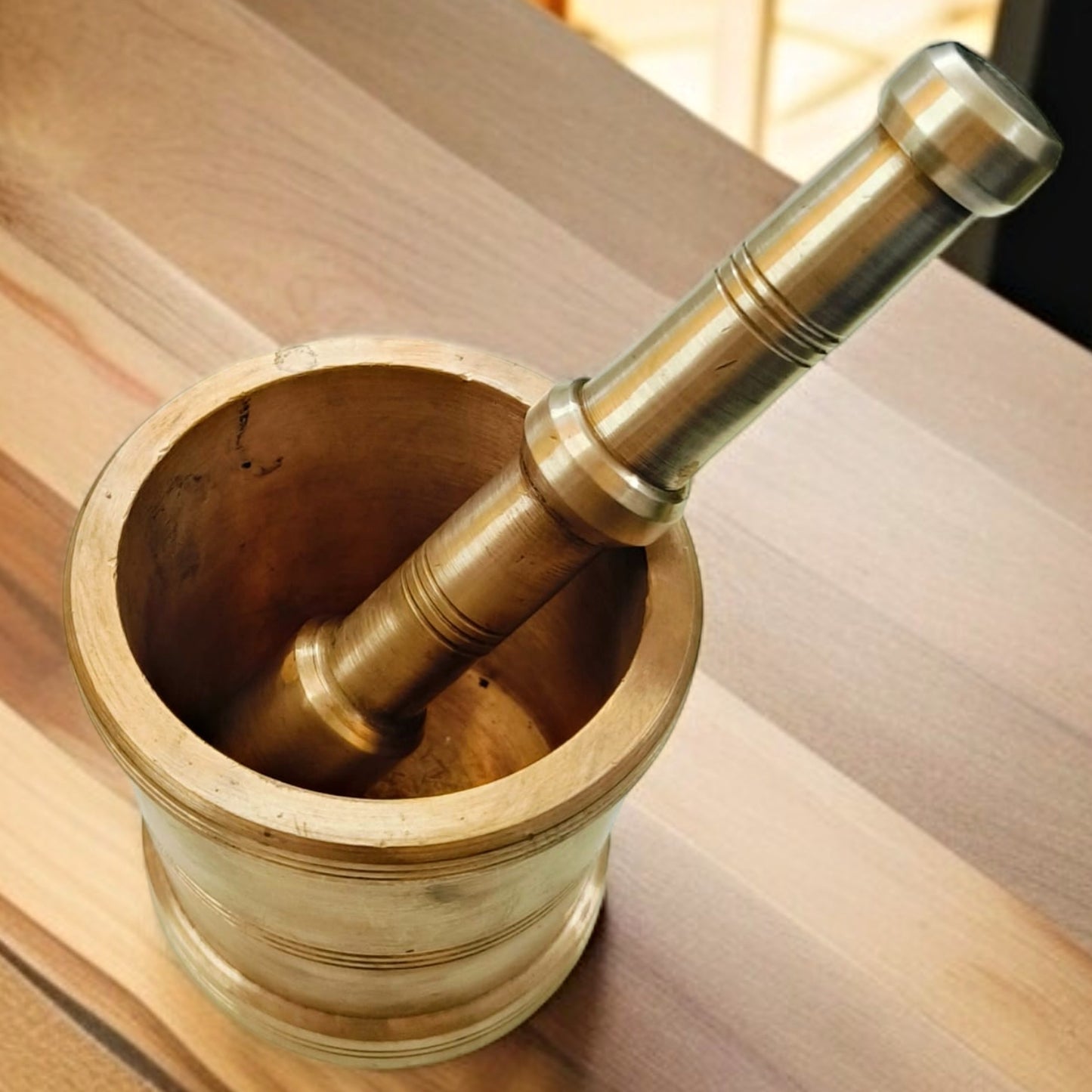 Antique Brass Khalbatta | Traditional Morter & Pestle | Hamam Dasta Heavy and big