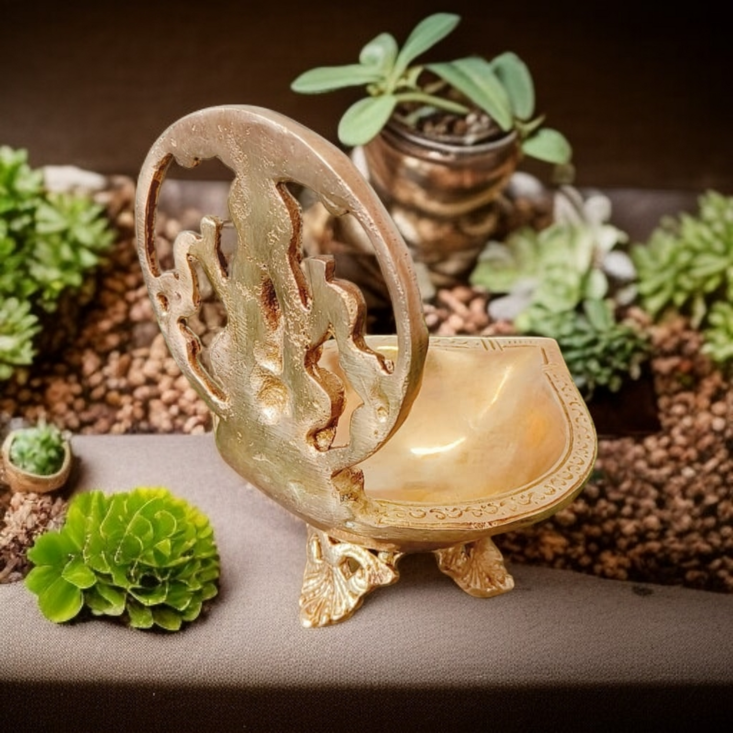 Antique Brass Diya | Traditional Pital Oil Lamp | Home Decor Collectible