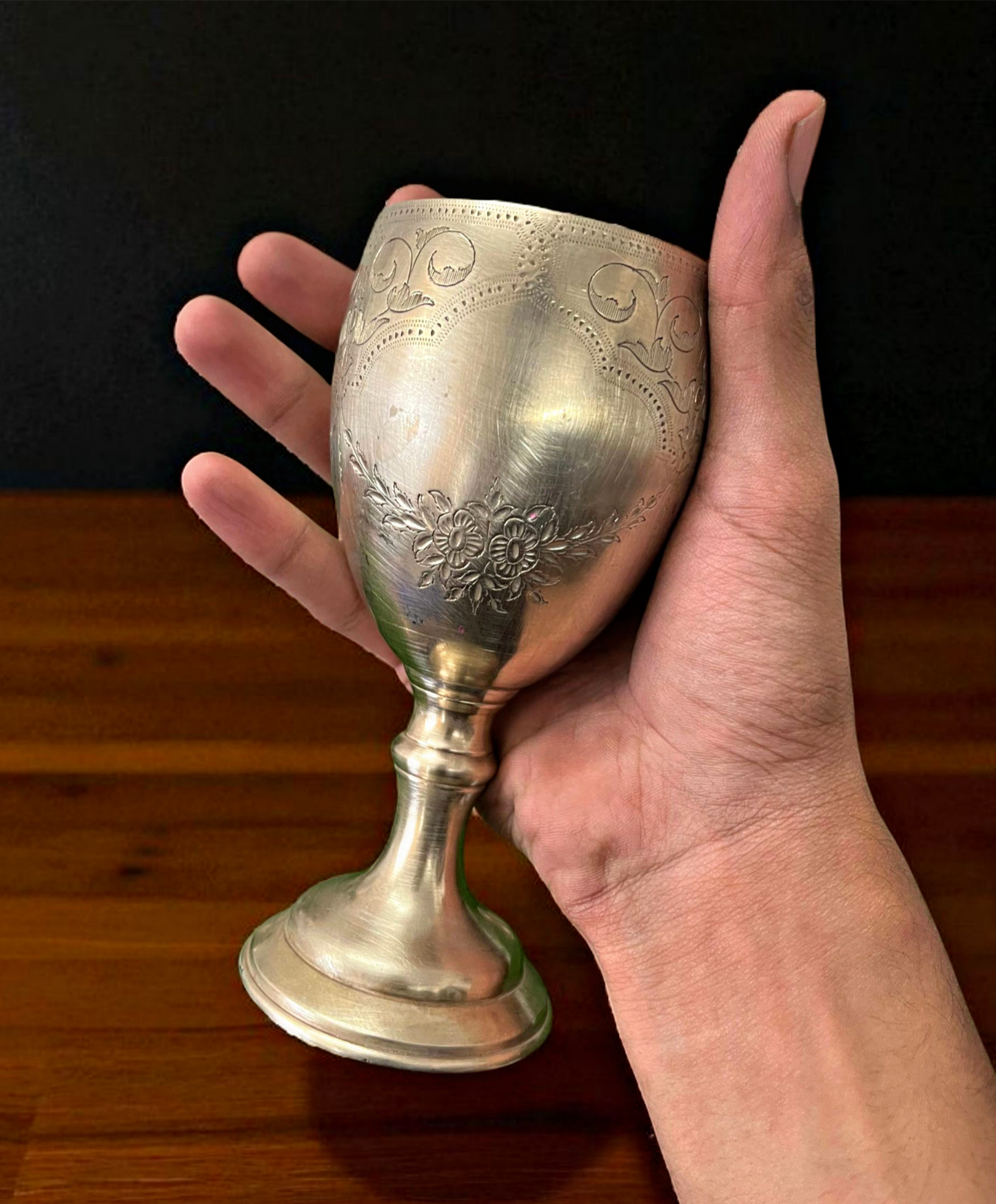 Antique Brass Glass Set of 4 | Traditional Dining & Decor