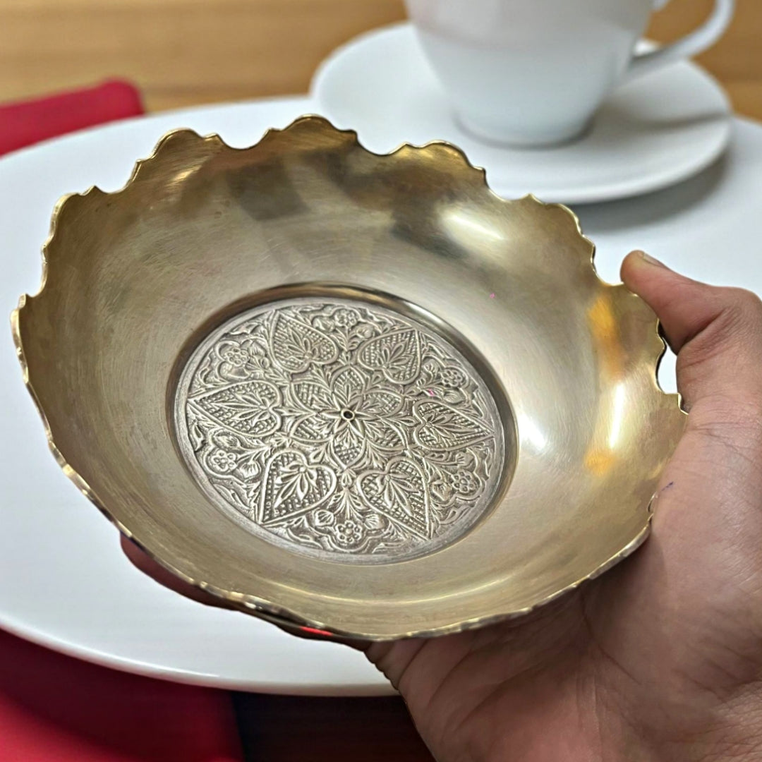 Antique Brass Serving Bowl in Pair | Traditional Tableware & Home Décor