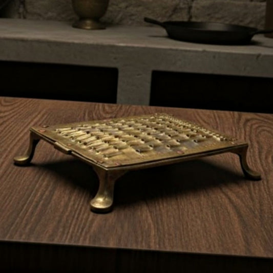 1986 Antique Brass Grater | Traditional Kitchen & Collectible Tool