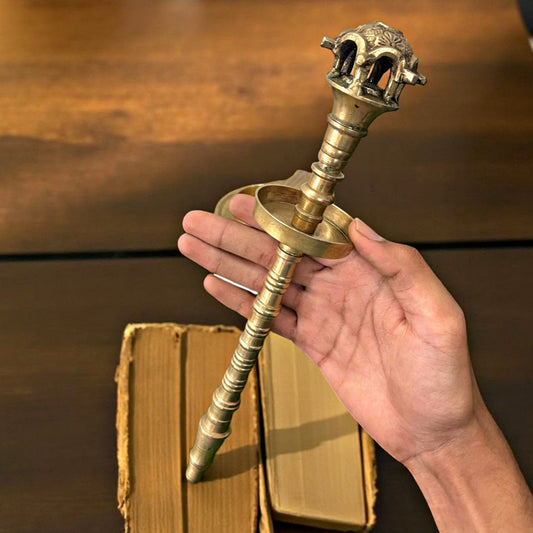 Antique Brass Candle Holders in Pair | Traditional Home Décor Accent