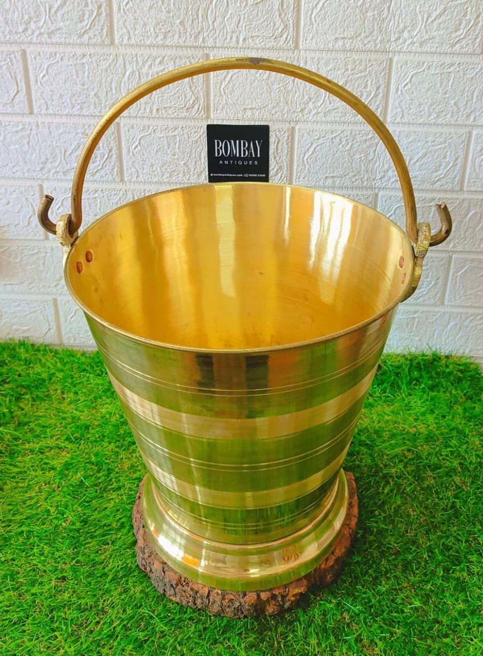 New Brass Bucket in Vintage Style - 10 litres Baltee