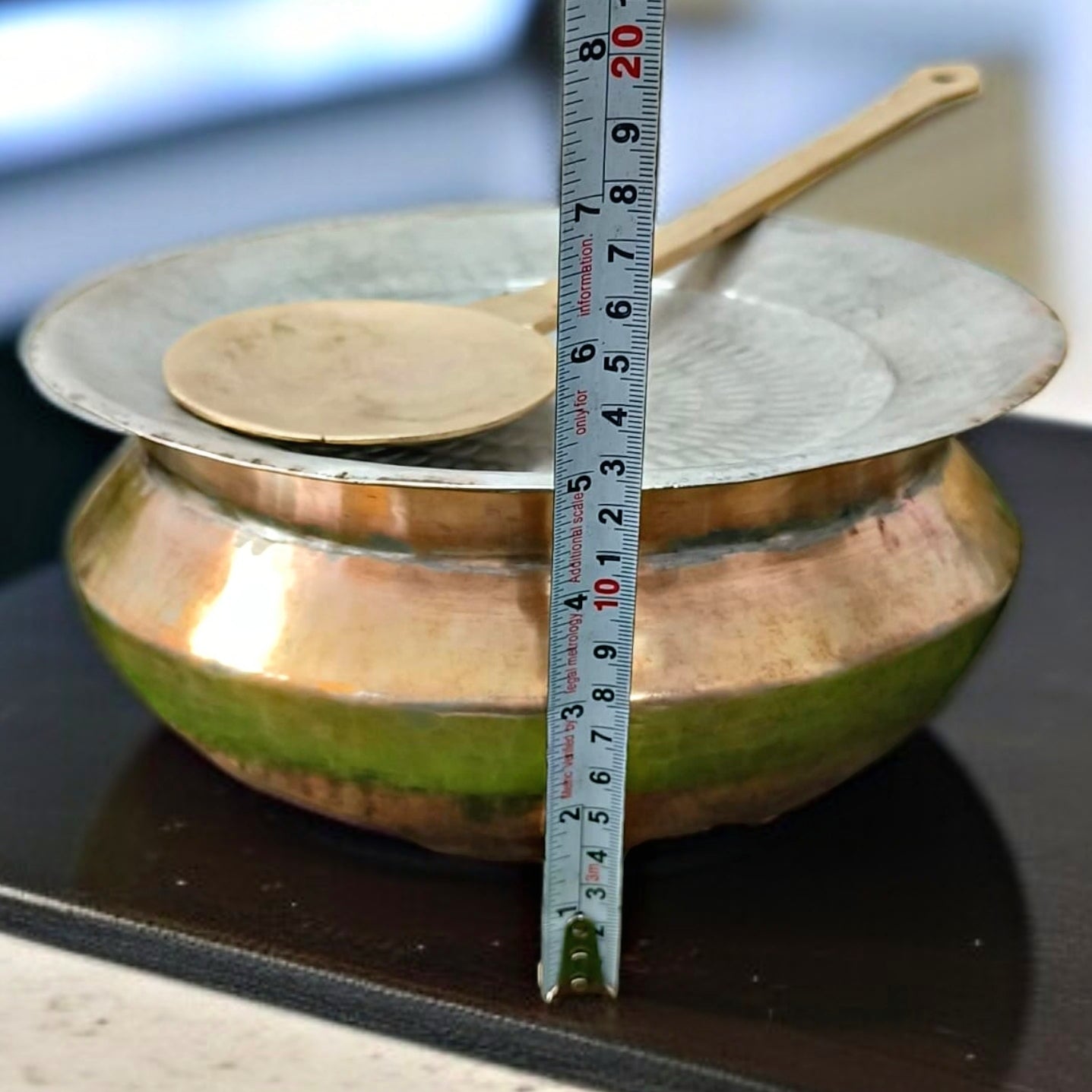 Antique Brass Degchi with Ladle | Traditional Utility | Pital Cookware