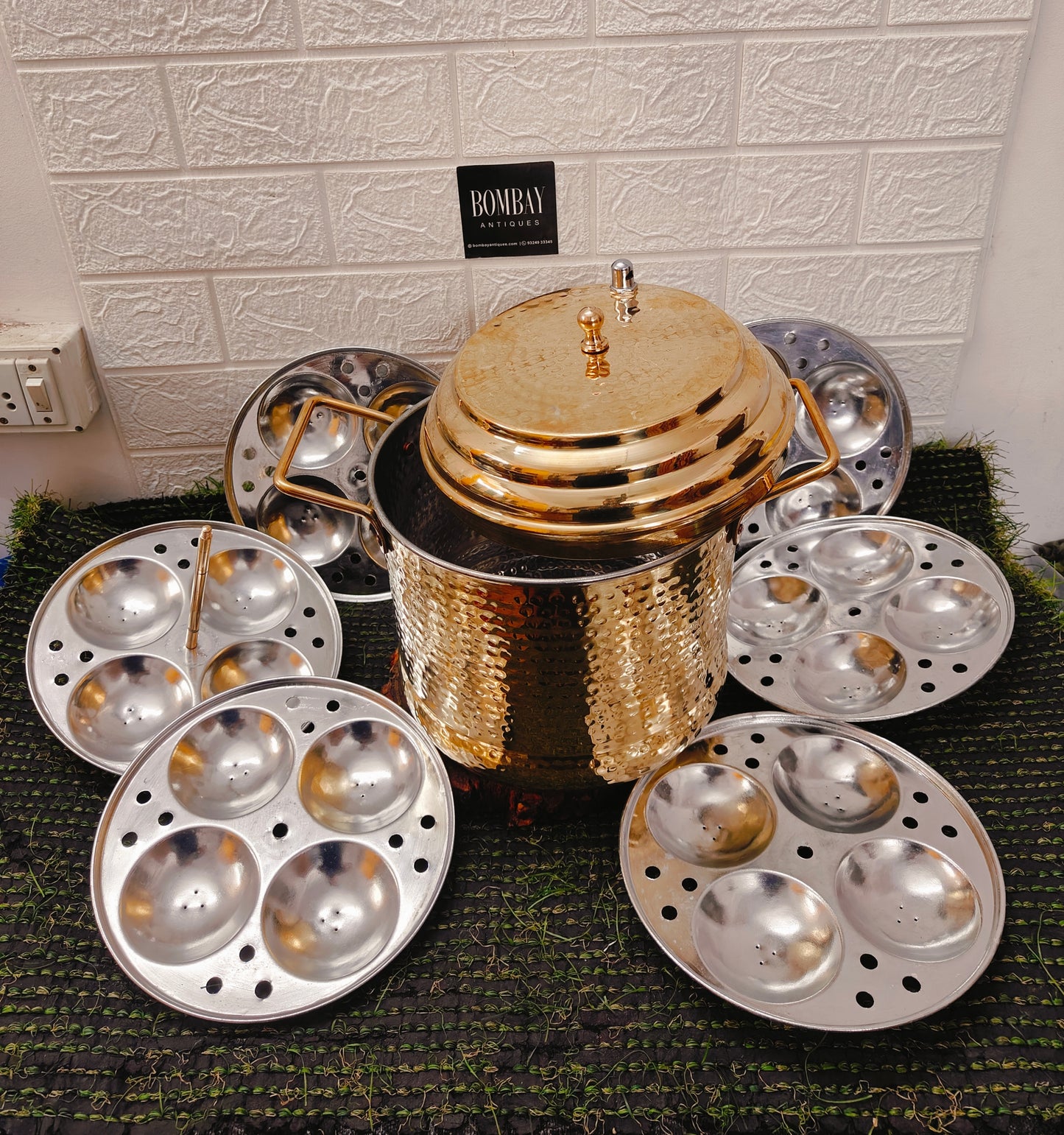Brand New Brass Idli Maker with 24 Slots | Bombay Antiques Manufactured | Pital Idly Cooker | Maker | Kitchen Utensil - Bombay Antiques