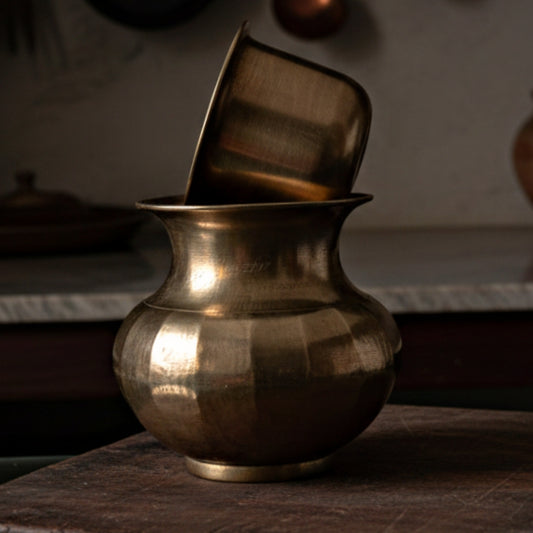Antique Bronze Kalash with Pyala | Traditional Serving & Decor Set