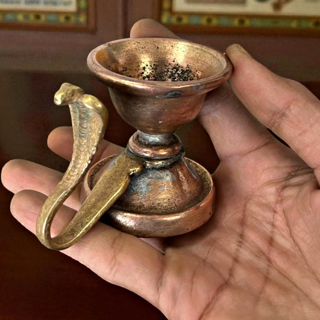 Antique Brass Diya Set of 3 | Pital Traditional Oil Lamps