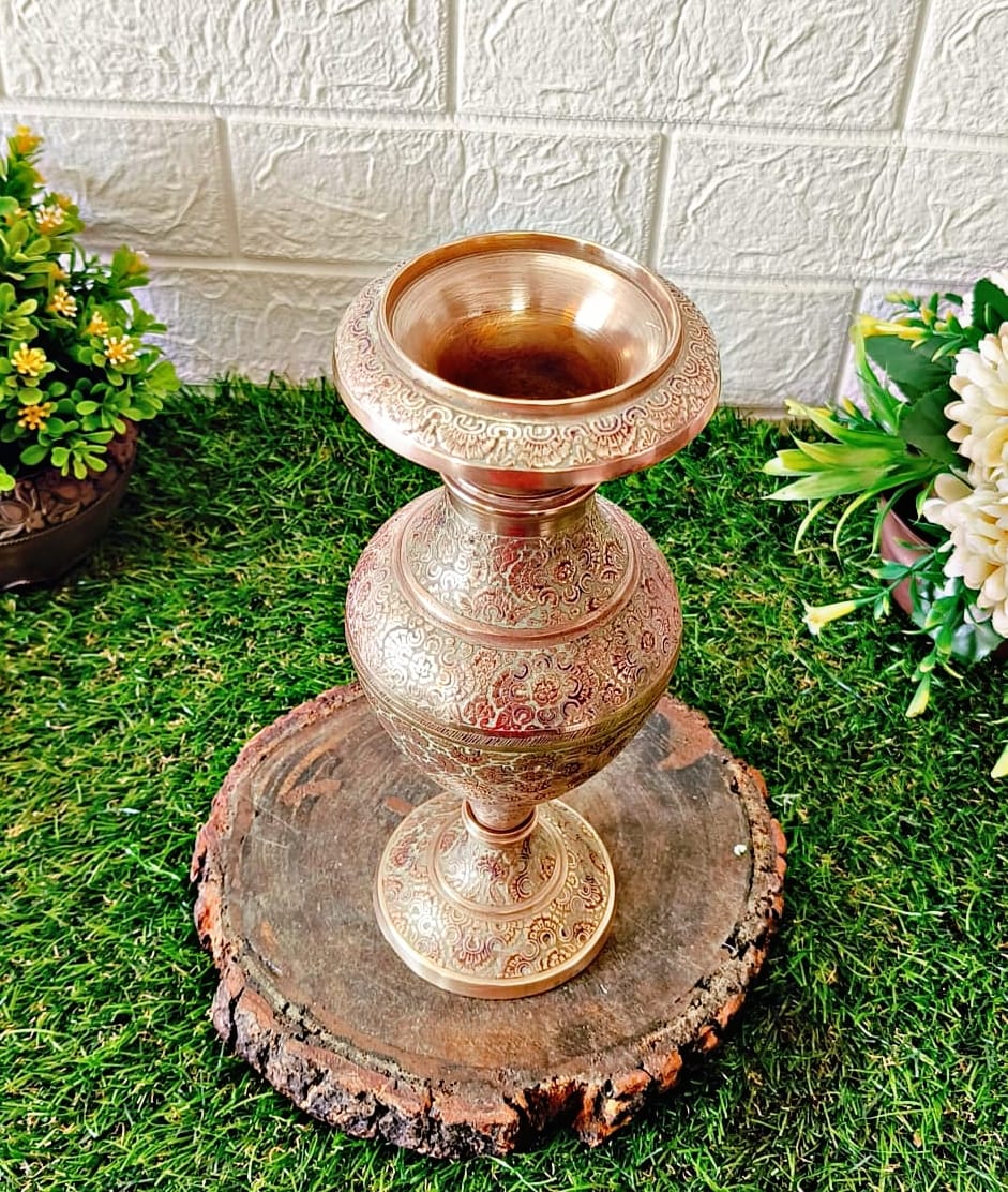 Antique Beautiful Vintage Brass Flower Vase