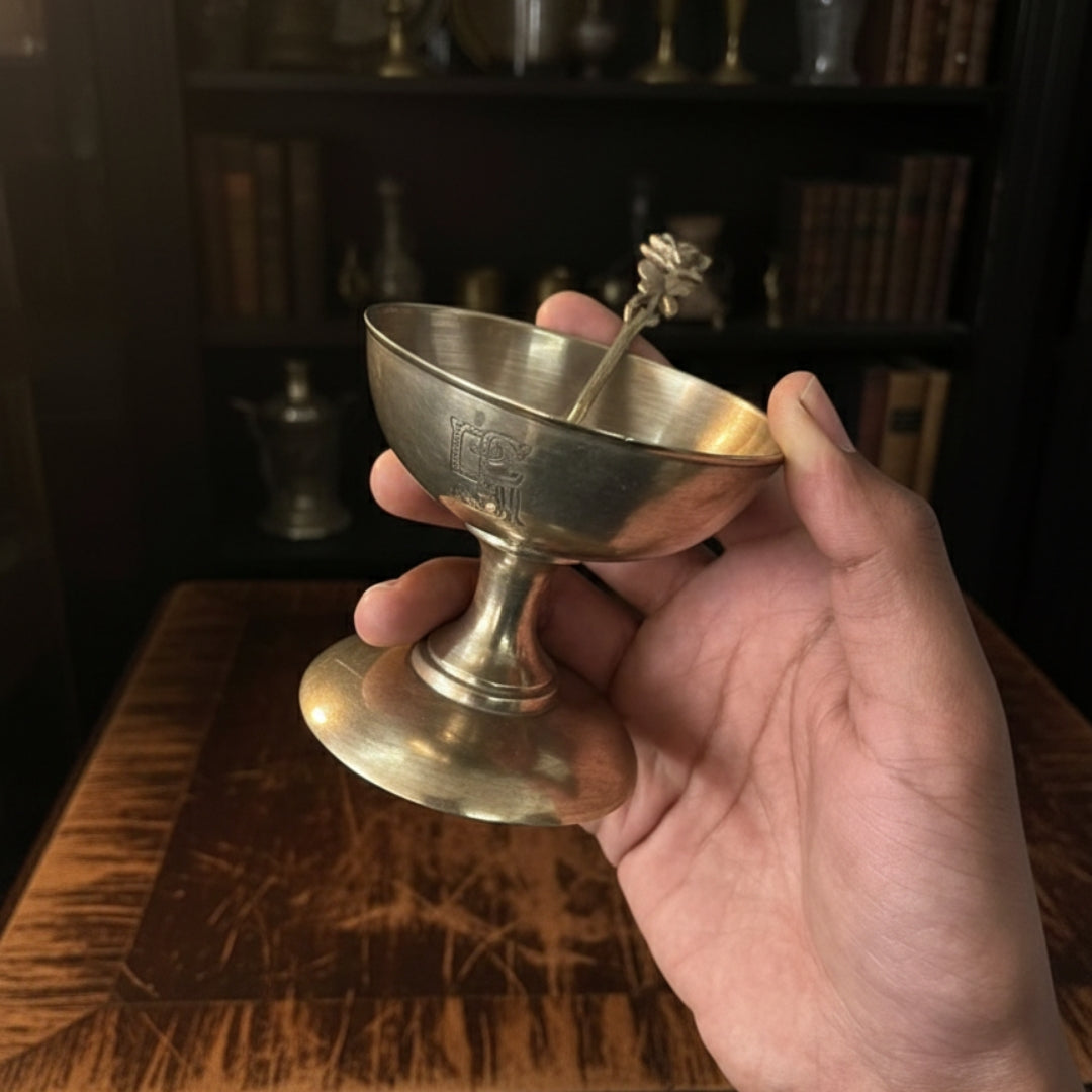 1979 Antique Brass Dessert Set | Traditional Serveware Collection