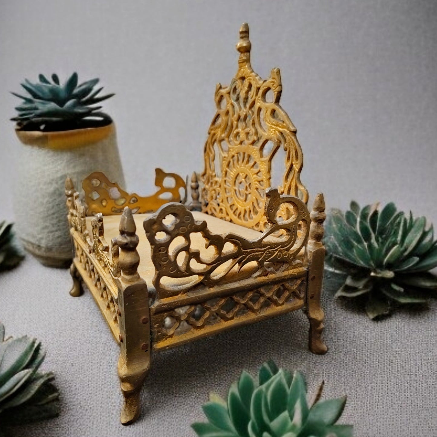 Antique Pital Singhasan | Traditional Brass Display Base