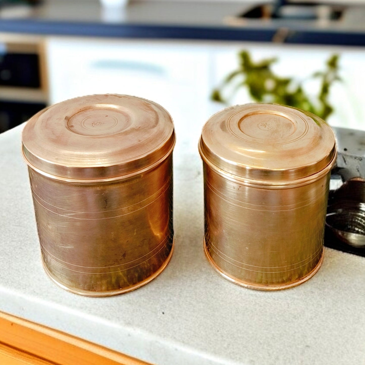 Antique Brass storage Box in pair