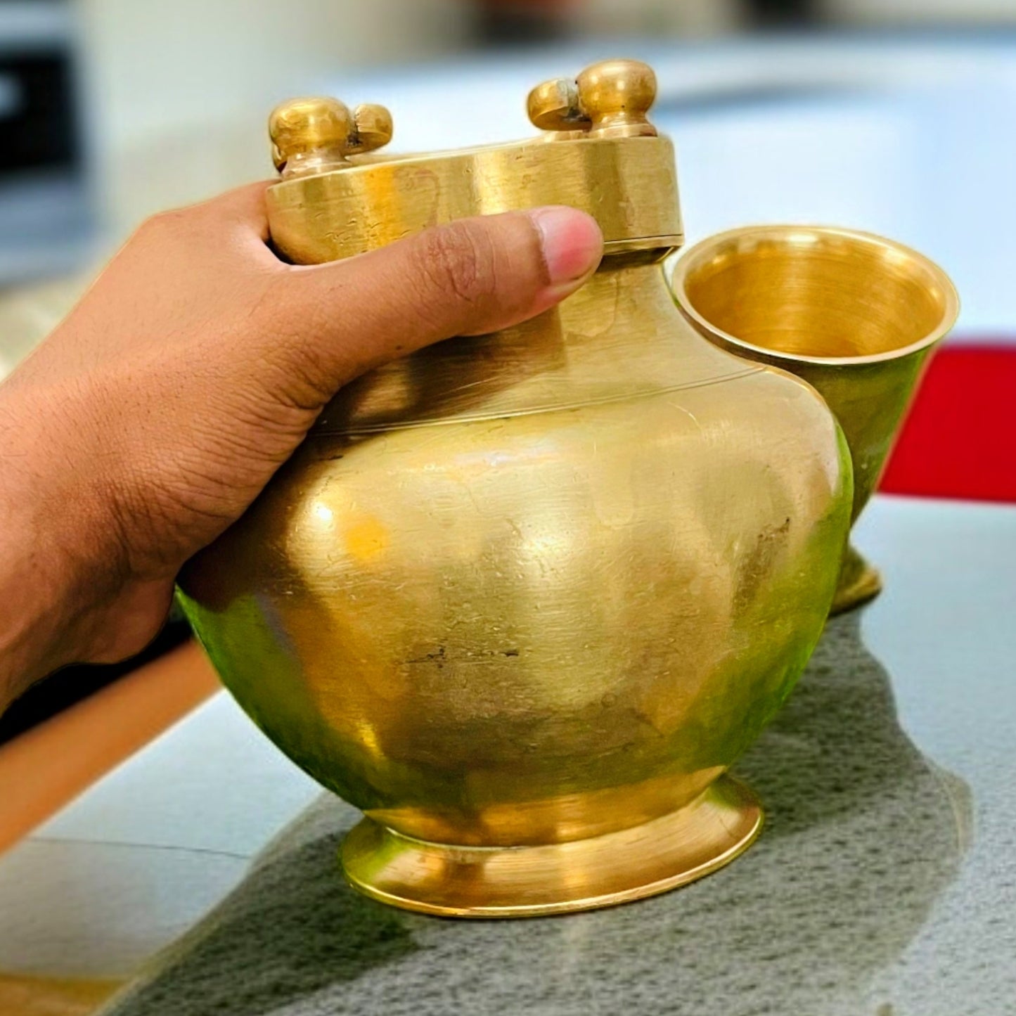 Antique Gangajal Kalash | With Inner Glass | Traditional Ritual Lota