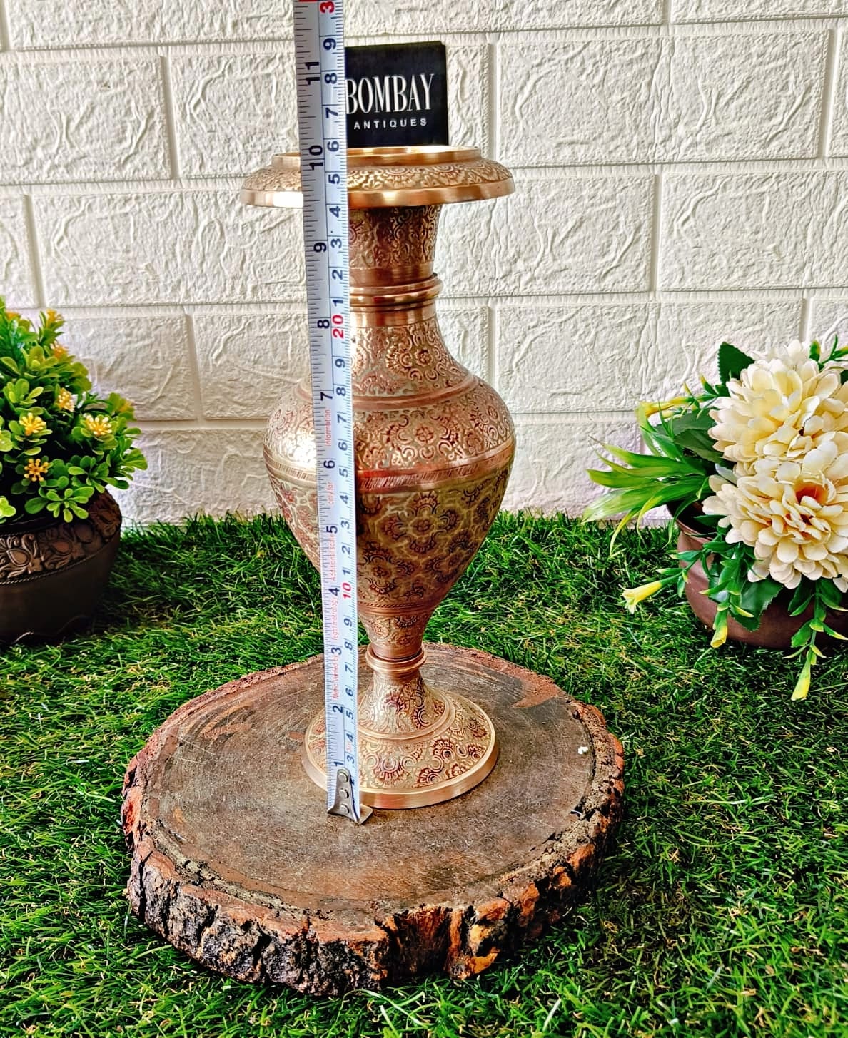 Antique Beautiful Vintage Brass Flower Vase