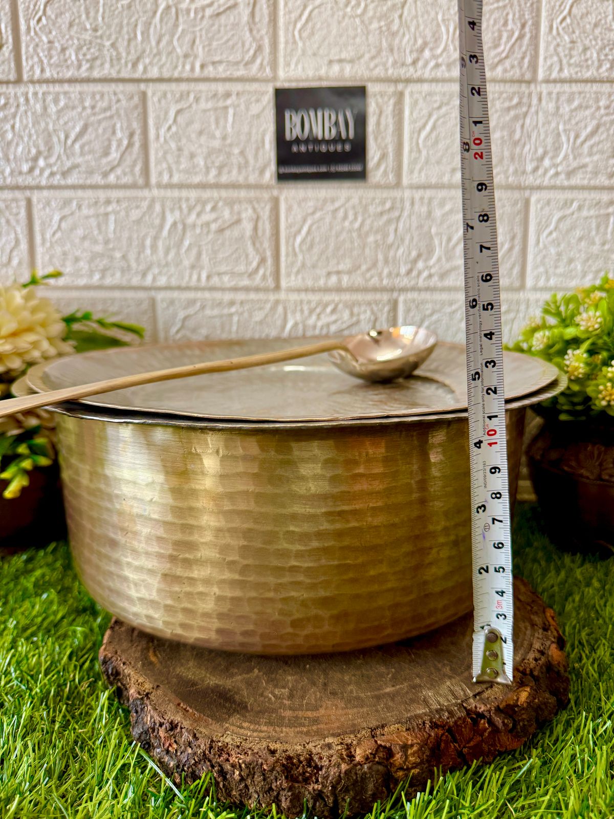 Antique Brass Langadi | with Lid & Ladle | Lagan Set | Rice Bhagoni | Tapeli | Kitchen Utensil