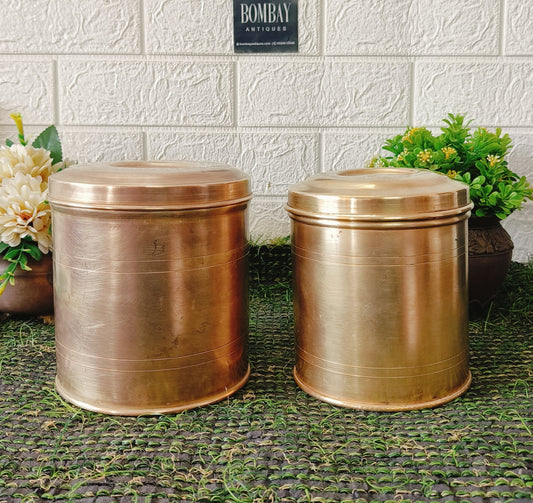 Antique Brass storage Box in pair