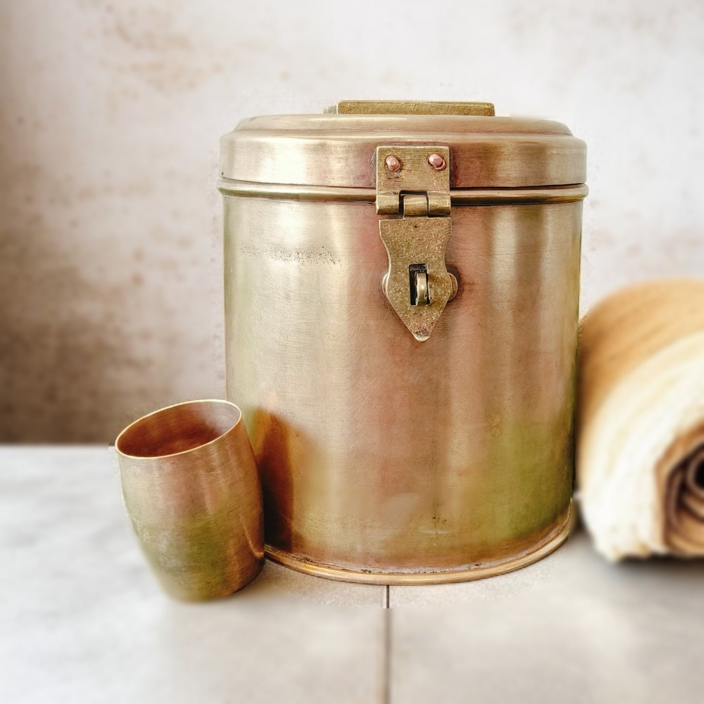 Antique Brass Storage Box | Pital Kadi Dabba | Traditional Utensil