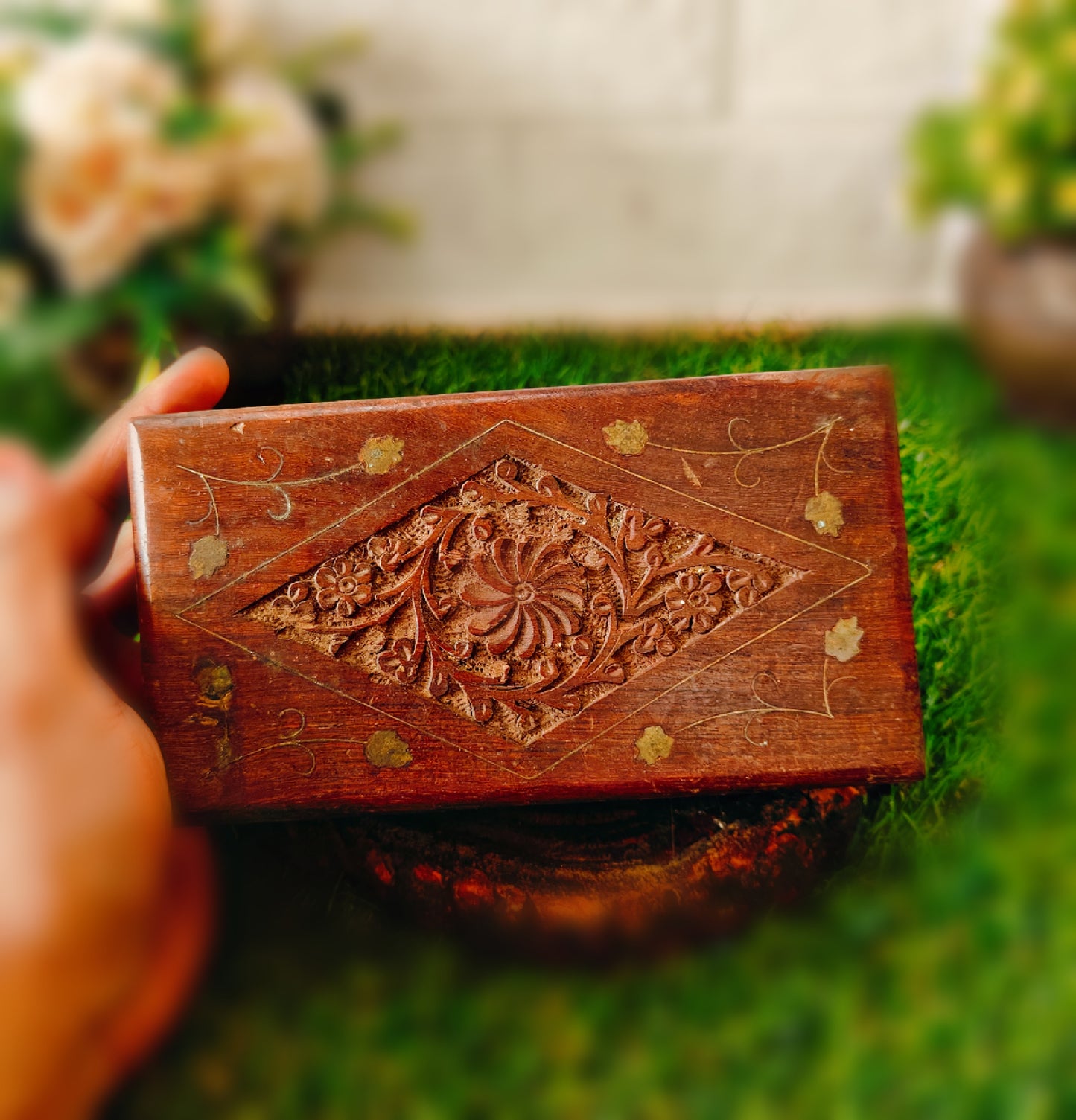 Antique Teakwood Small Box - Bombay Antiques