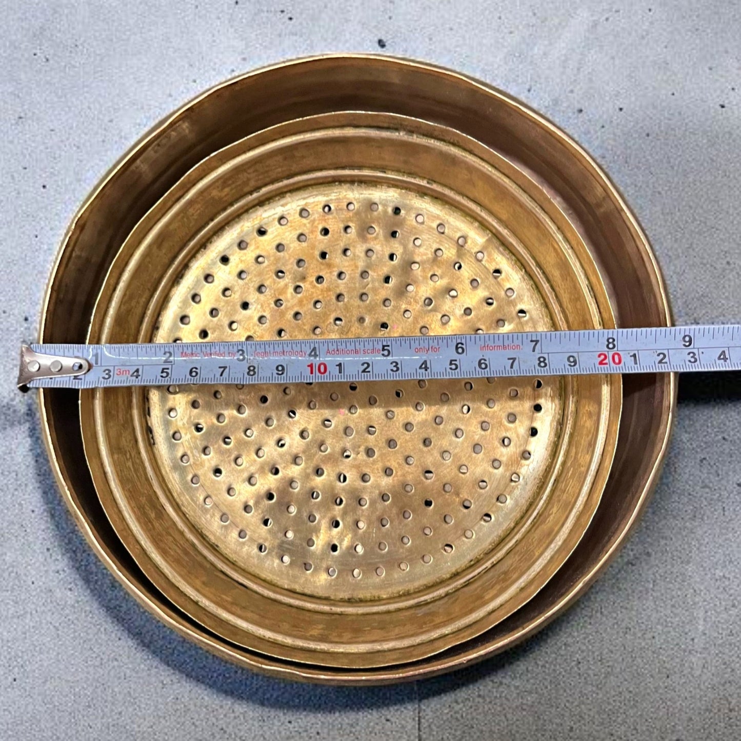 Antique Brass Colander in Pair | Pital Traditional Kitchen Utensils