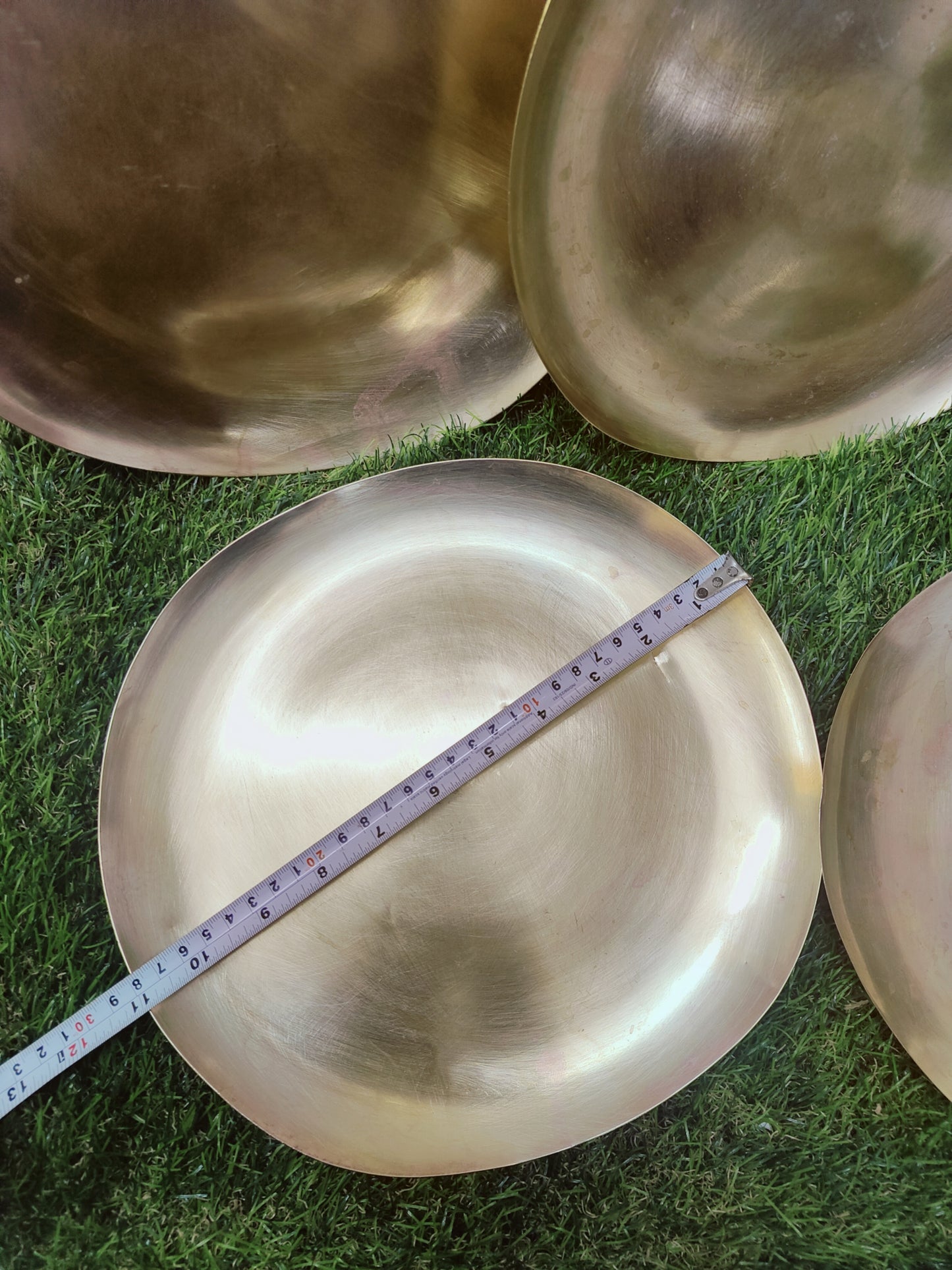 Antique Brass Dinner Plate Set of 4 - Bombay Antiques