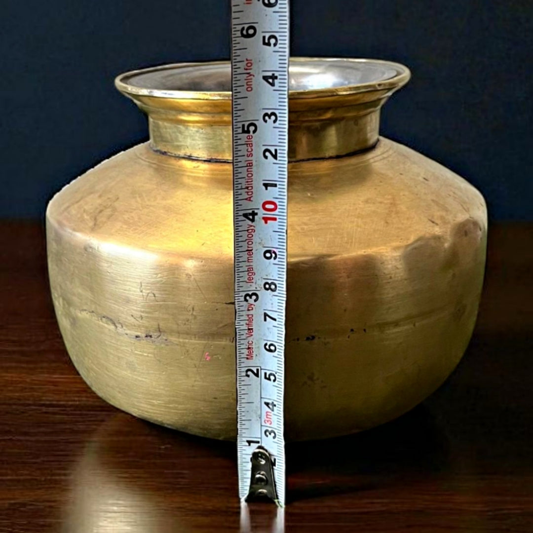 Antique Brass Kalash with Pyala | Traditional Storage & Serving Vessel