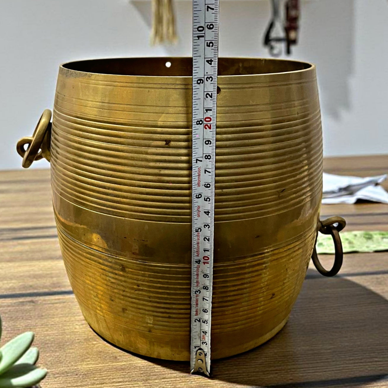 Antique Brass Planter | Big Traditional Home Décor & Indoor Plant Display