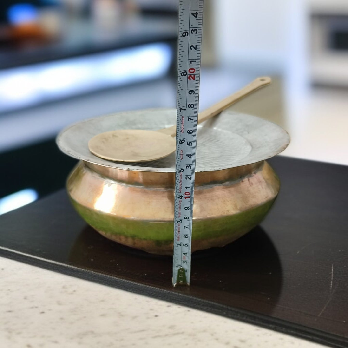 Antique Brass Degchi with Ladle | Traditional Utility | Pital Cookware