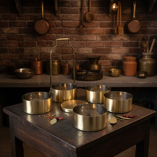 1987 Antique Brass Tiffin | Traditional Kitchen & Dining Collectible