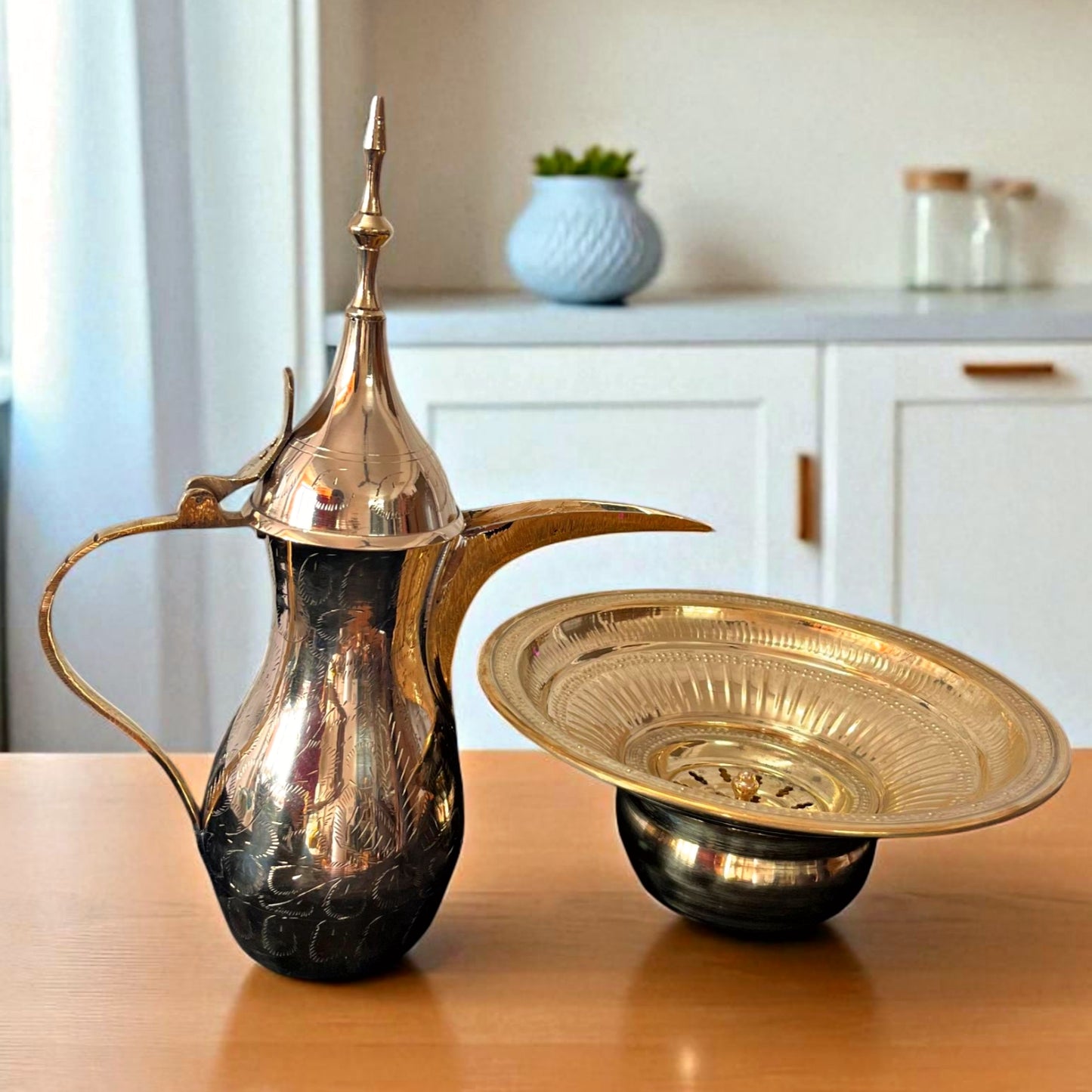 Brand New Brass Hand Wash Jug Set | Pital Traditional Bathware