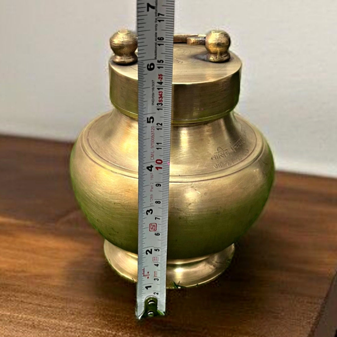 Antique Brass Gangajal Kalash | Traditional Water Pot