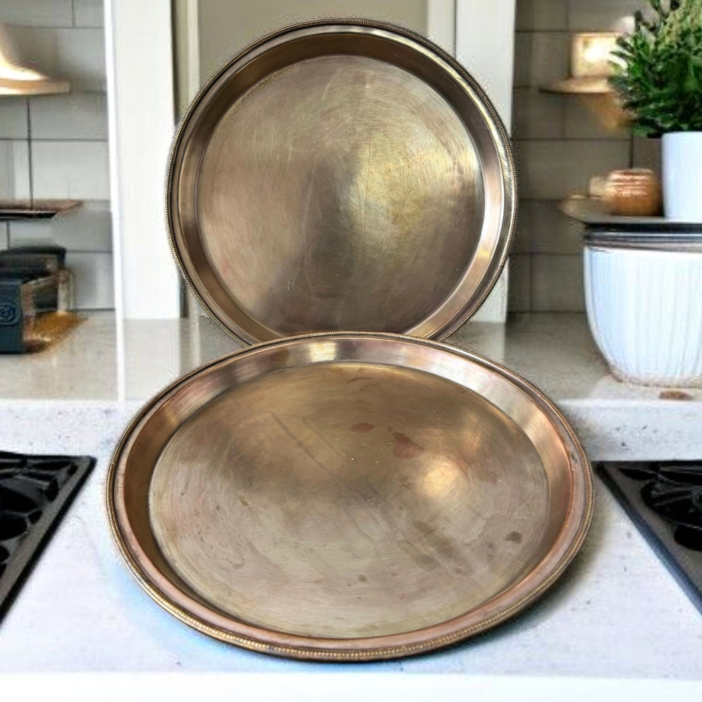 Antique Brass Plates | Pital Traditional Serving & Decor Set