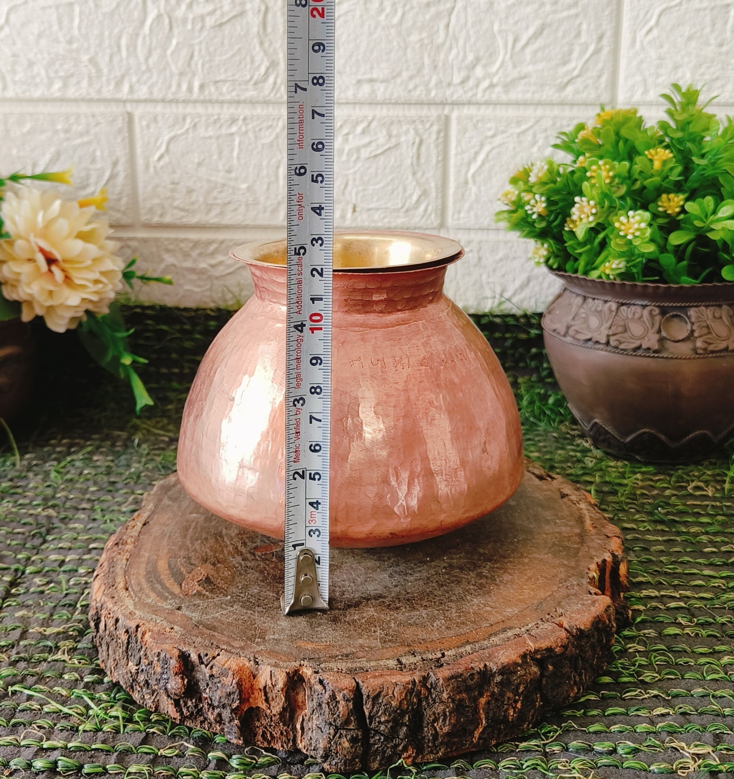 Antique Copper Kalash with Brass Pela | Tamba Lota | Traditional Kitchen Utensil