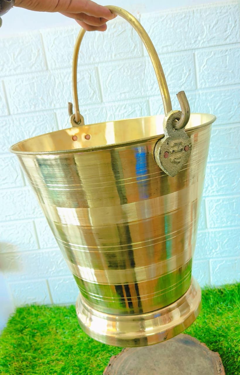 New Brass Bucket in Vintage Style - 10 litres Baltee