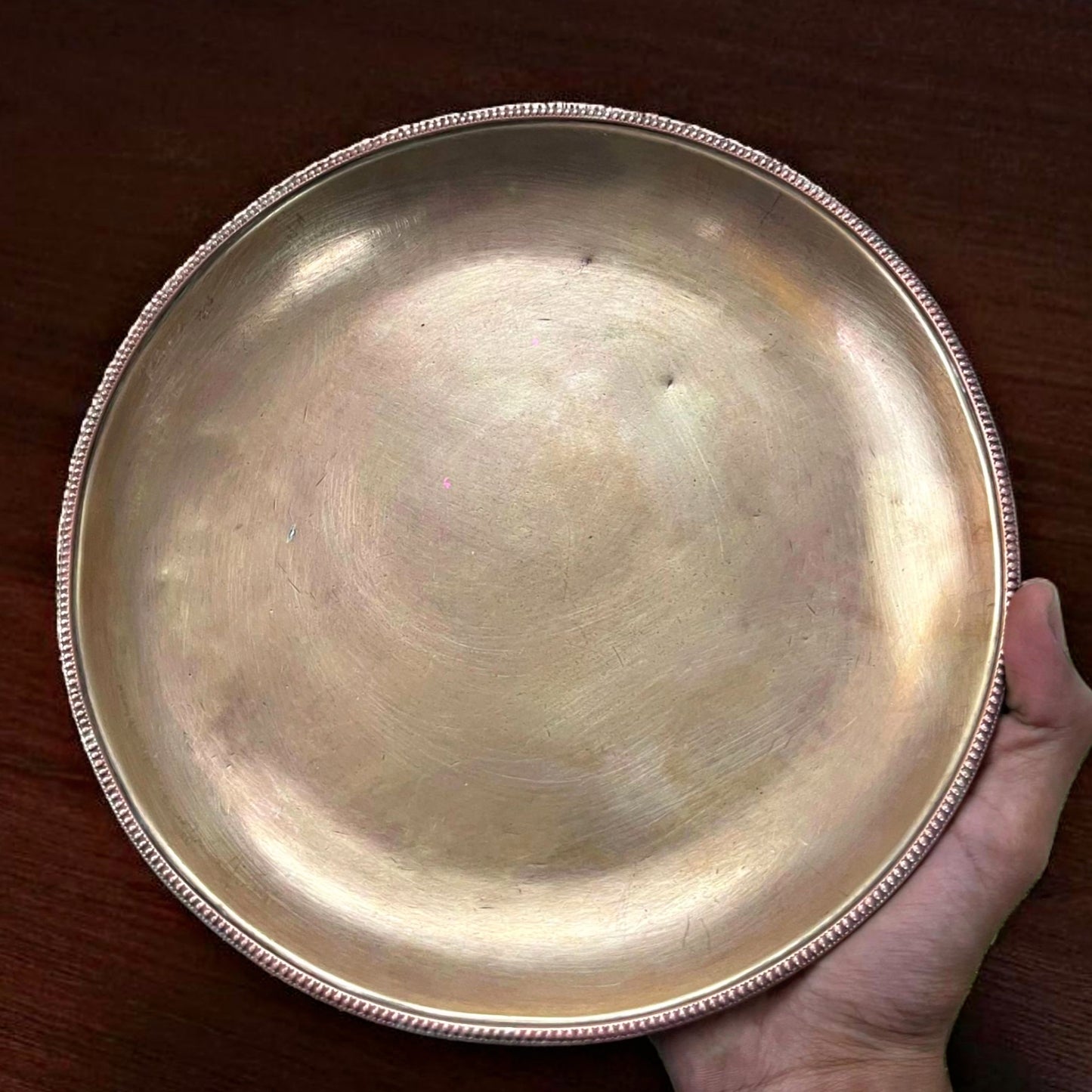 Antique Brass Plate & Tray | Pital Traditional Dining & Decor