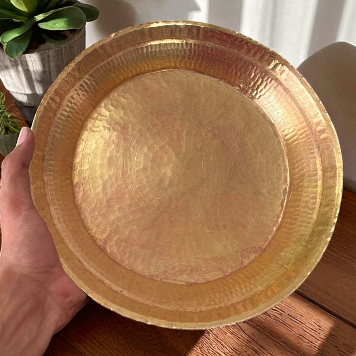 Antique Brass Parat | Pital Traditional Utility Plate