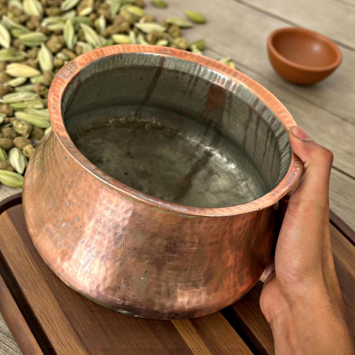 1965 Antique Copper Deg with Lid & Ladle | Traditional Kitchen & Dining Décor