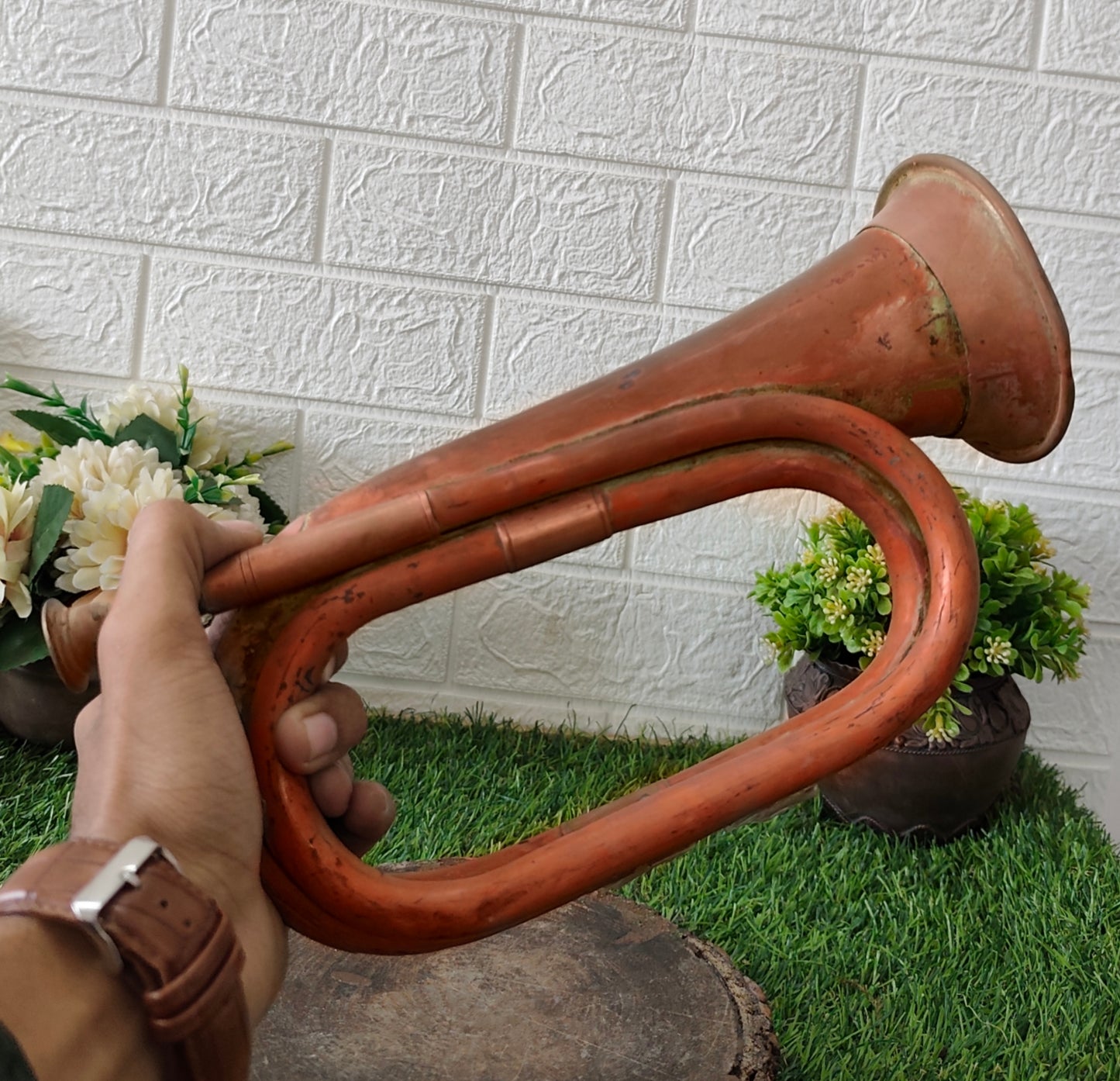 Antique Copper Bugle