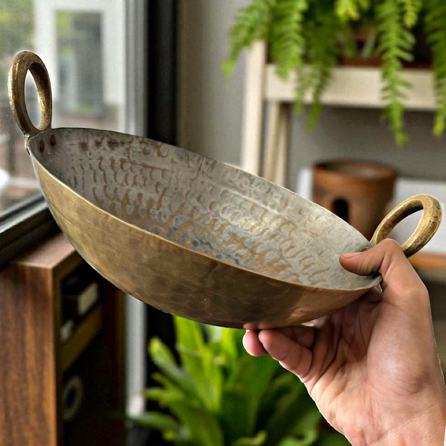 Antique Brass Kadai with Ladle | Traditional Pital Cooking Vessel